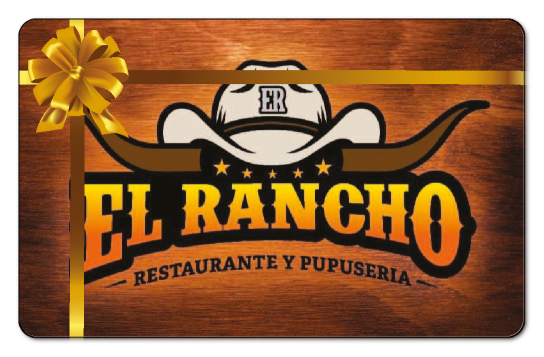 El Rancho logo over woodgrain background featuring yellow ribbon detail